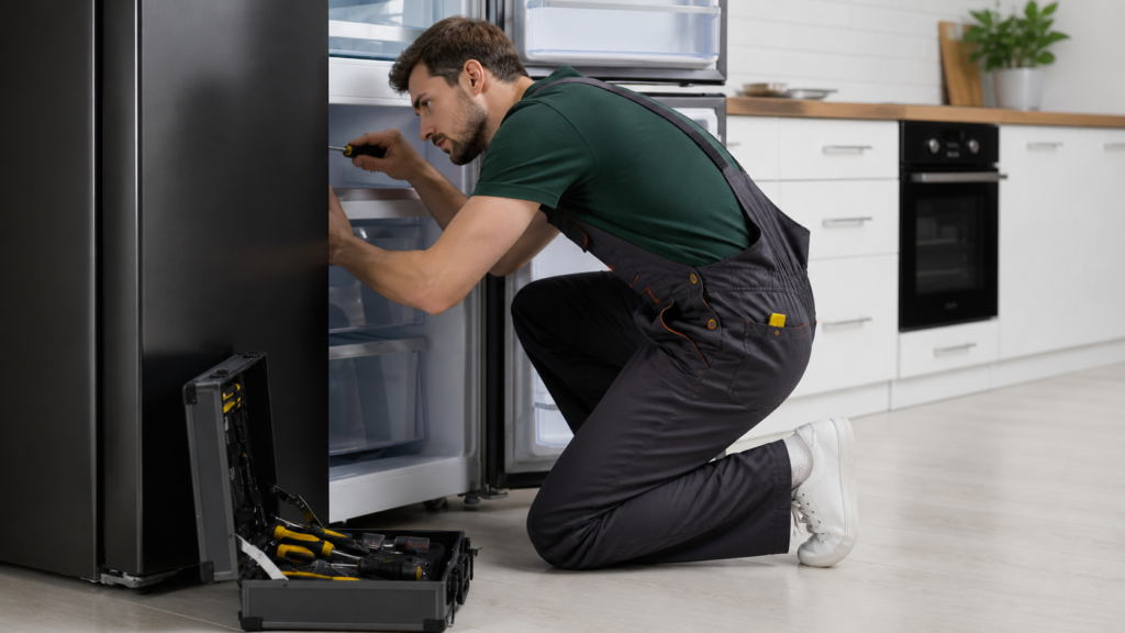 appliance-repair-near-me-kitchen-technician-fixing-refrigerator
