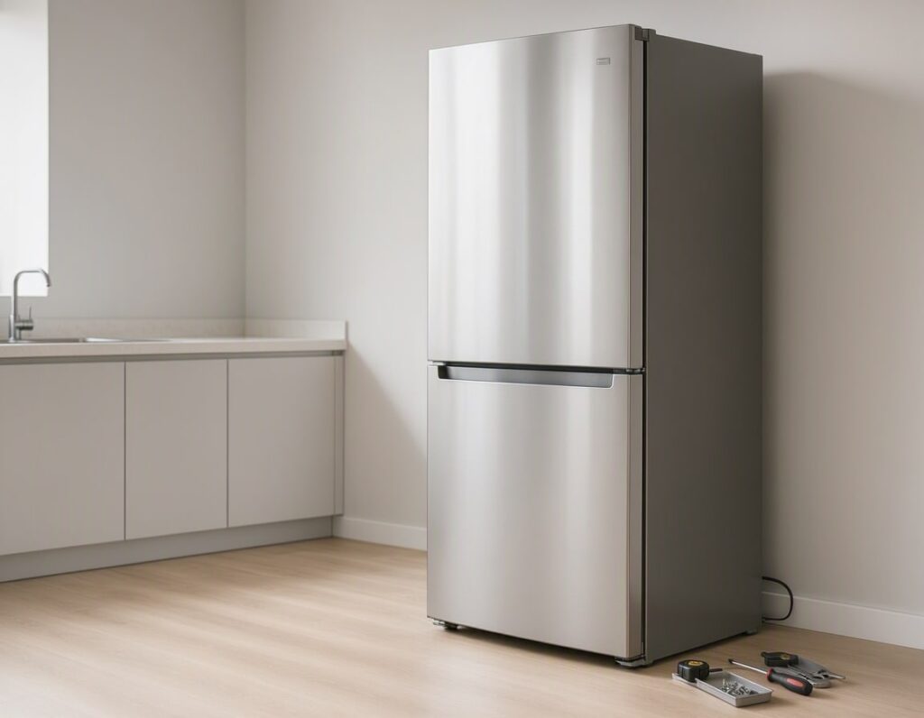 new-modern-kitchen-with-refrigerator-repair-tools-ready